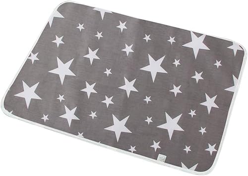 おむつ替えシート おむつ替えマット 星柄 携帯用 防水 50*70cm 出産準備 ベビー用品 オムツ替え 女性 生理 ベッドマット 介護用品 抗菌 消臭 旅行 持ち運び 洗濯可 (グレー)