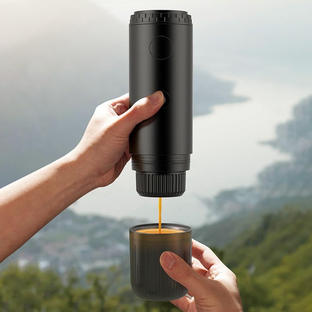 Macchina per caffè espresso portatile con ricarica USB, macchina da caffè elettrica da viaggio, tazza termica per auto, ufficio, campeggio e viaggi d'affari, design compatto per caffè fresco da