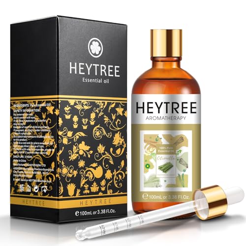 HEYTREE Aceite esencial de Citronela - Gran para la relajación - Reducir el estrés-para la aromaterapia, difusor, Productos de limpieza DIY, Ambientación