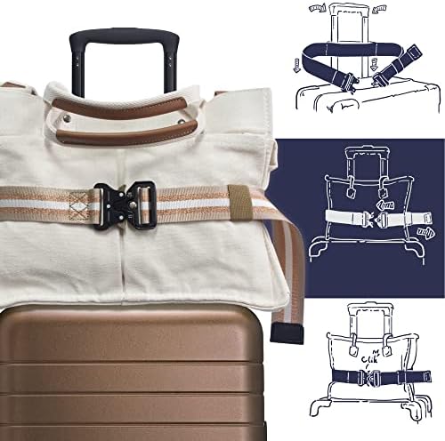 Luggage Belt,Travel Belt for Luggage,Luggage Straps for Suitcases,Suitcase Strap,Stylish&Djustable Add a Bag Luggage Strap for Carry On Bag-Airport Travel Accessories for Women&Men (White Card)