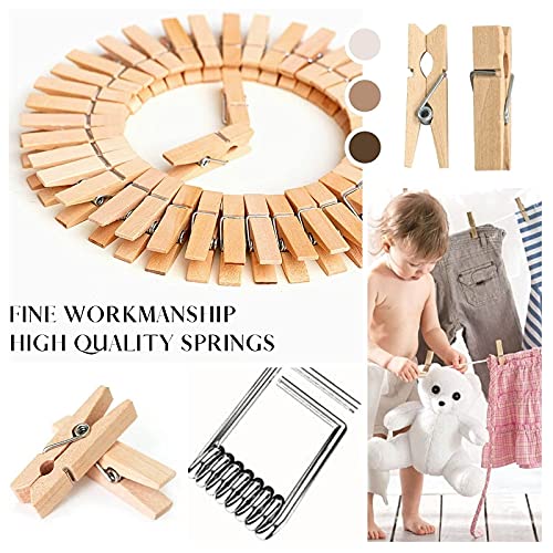 Clothes-Pins-Mini-Clothespins-Mini-Clothes-Pins-for-Photo-100-Pack-Wooden-Small-Clothes-Pin-with-Storage-Box-Tiny-Decorative-Clothespin-for-Little-Baby-Shower-Photos-Clips-Pictures-Crafts-Display