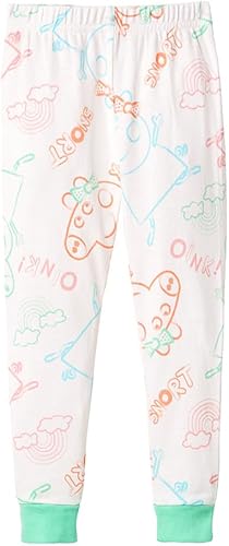 Vista 4 de Peppa Pig Conjunto de 4 piezas de algodón de manga larga y pantalones de pijama para niñas pequeñas