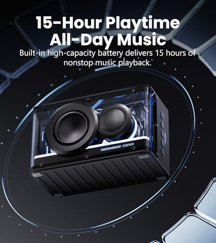 Image of Edifier QD25 Bluetooth Speaker | Portable Desktop Audio, 25W (RMS) Dynamic Sound, Hi-Res Audio, Splendid Light Effects, 15H Playtime, Bluetooth 6.0, Wireless Stereo Pairing, Black
