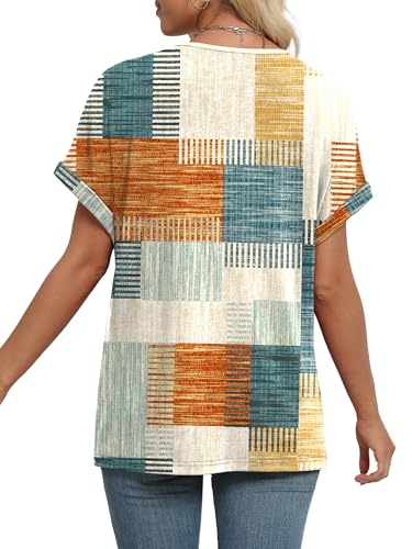 Image of WIHOLL Womens Summer Tops Short Dolman Sleeve Shirts 2026 Fashion V Neck Outfits Clothes