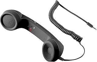 UKCOCO Retro Handset for Cell Phone, Mobile Phone Retro Handset Cell Phone Old Style Handset Smartphone Handset Mobile Phone Retro Receiver for 3. 5mm Earphone Jack (Black)
