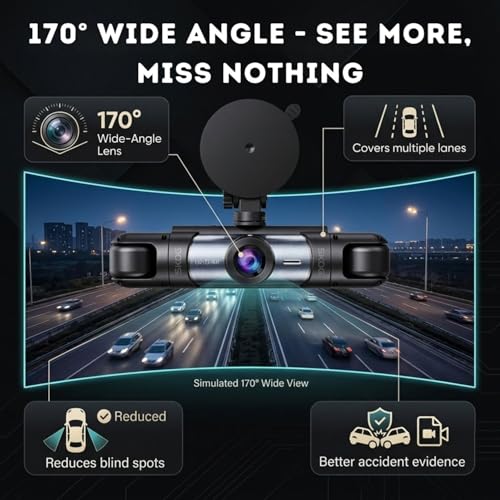 Image of SKOG 4 Channel 4K Ultra HD Dash Cam Front, Rear & 2 - Side Camera with WiFi, Car DVR with Night Vision, 360 Coverage, Loop Recording, G-Sensor, Mobile App Control, Dual Lens Dashboard Camera
