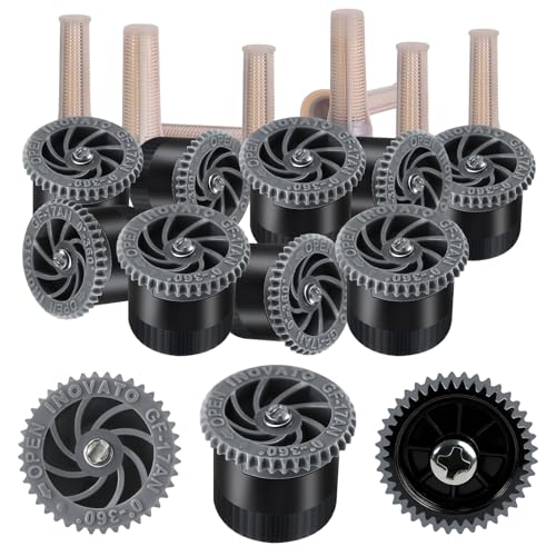 WZFLRUA High Efficiency Variable Arc Nozzle 10 Pieces Sprinkler Heads Replacement Compatible With Pop Up Sprinklers 0 - 360 Adjustable Pattern 17 Foot Spray Distance Lawn Spray Nozzle (17AN)