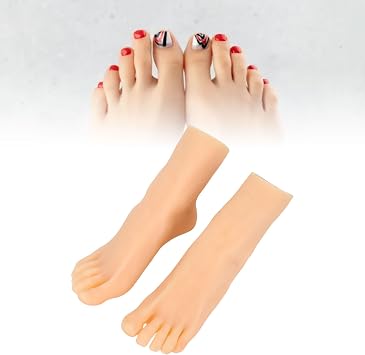 Silicone Foot with Bone, Soft Lifesize Female Mannequin Feet Fake Foot Mannequin Display Shoes Display Jewelry Sandal Shoe Sock Display Art Sketch Nail, for Various Uses