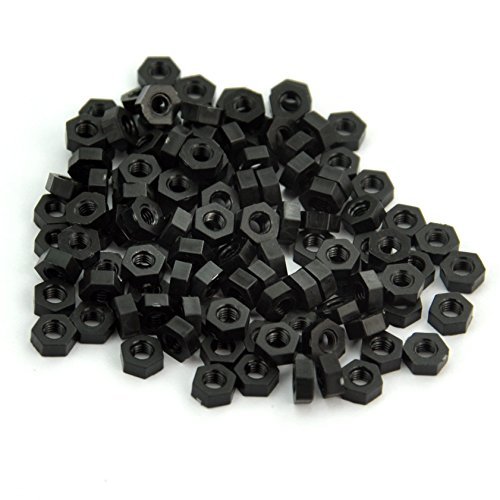 Electronics-Salon NUT-NLB/M3-100 Metric Black Nylon Hex Nut cover