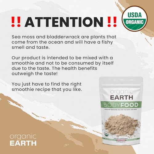 Organic Earth Wildcrafted Sea Moss Powder 8oz with Bladderwrack & Burdock — view 2