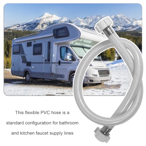 Image of 30 Inch PVC Water RV Toilet Supply Line, Faucet Supply Pipe, Hose Connector