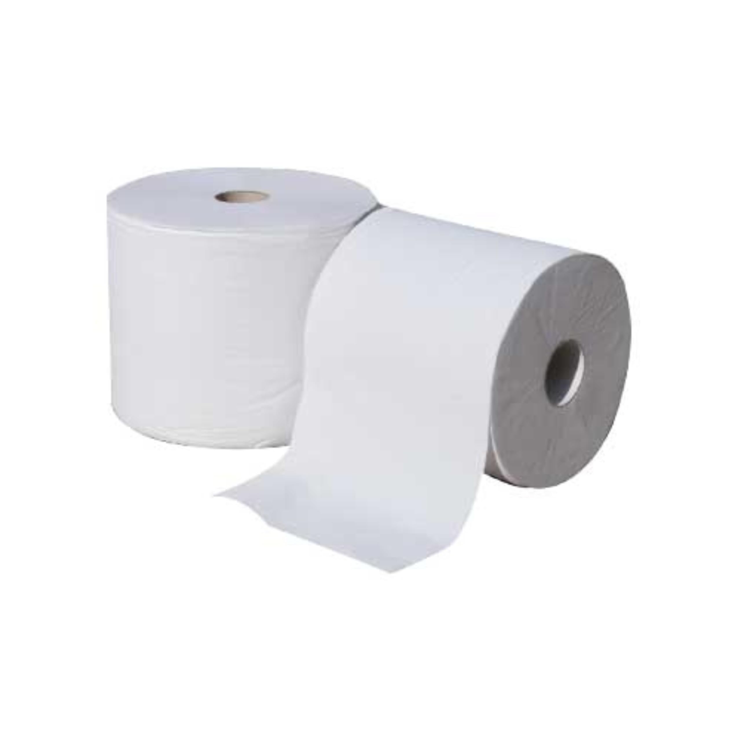 DSTOCK60 - Lot de 2 bobines industrielles 1000 formats - 2 plis pure ouate - Bobine essuyage pour ateliers, rouleau de papier essuie main grande capacité