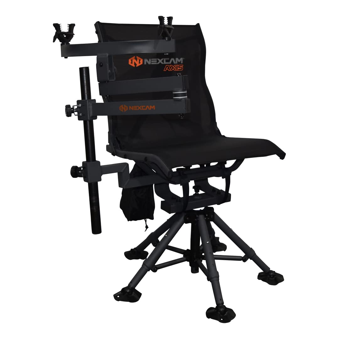 NEXCAM AXIS RG 360 Explorer With V2 Shooting Rest - Rocking Chair With Dual-axis Swivel and Tilting - for Camp, Fish, Hunt - Patent Pending