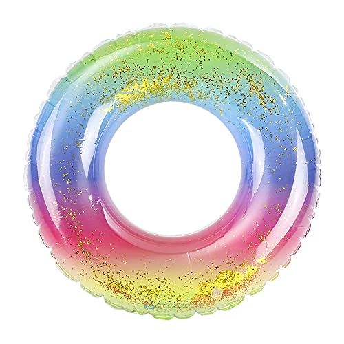レインボーデザインの浮き輪 キラキラ 浮き輪 子供用 海フロート かわいい 耐久性 気漏れにくい 安定性 60cm 70cm 80cm 80cm Haotao Nfq06md の最安値と通販店 購入可 サープラ