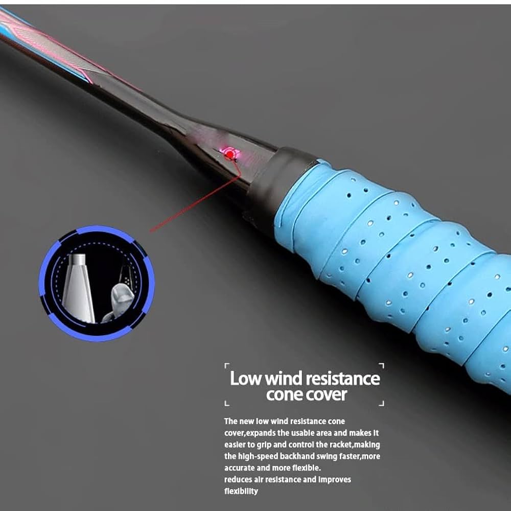 バドミントンラケット カーボンファイバー製 黒と青 バドミントンラケット カーボンファイバー製 黒と青 Amazon