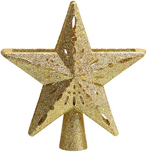 Avoalre Christmas Tree Topper Projector Light Star Tree Topper for Christmas Decoration Snowflake Light Tree Topper with Rotating LED Adjustable Light Gold Xmas Tree Topper Gift Bedroom Decor