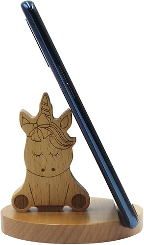 Miniatura 15 de Lindo ciervo soporte de teléfono celular Soporte de escritorio de madera para teléfono inteligente para todos los teléfonos móviles Animal teléfono