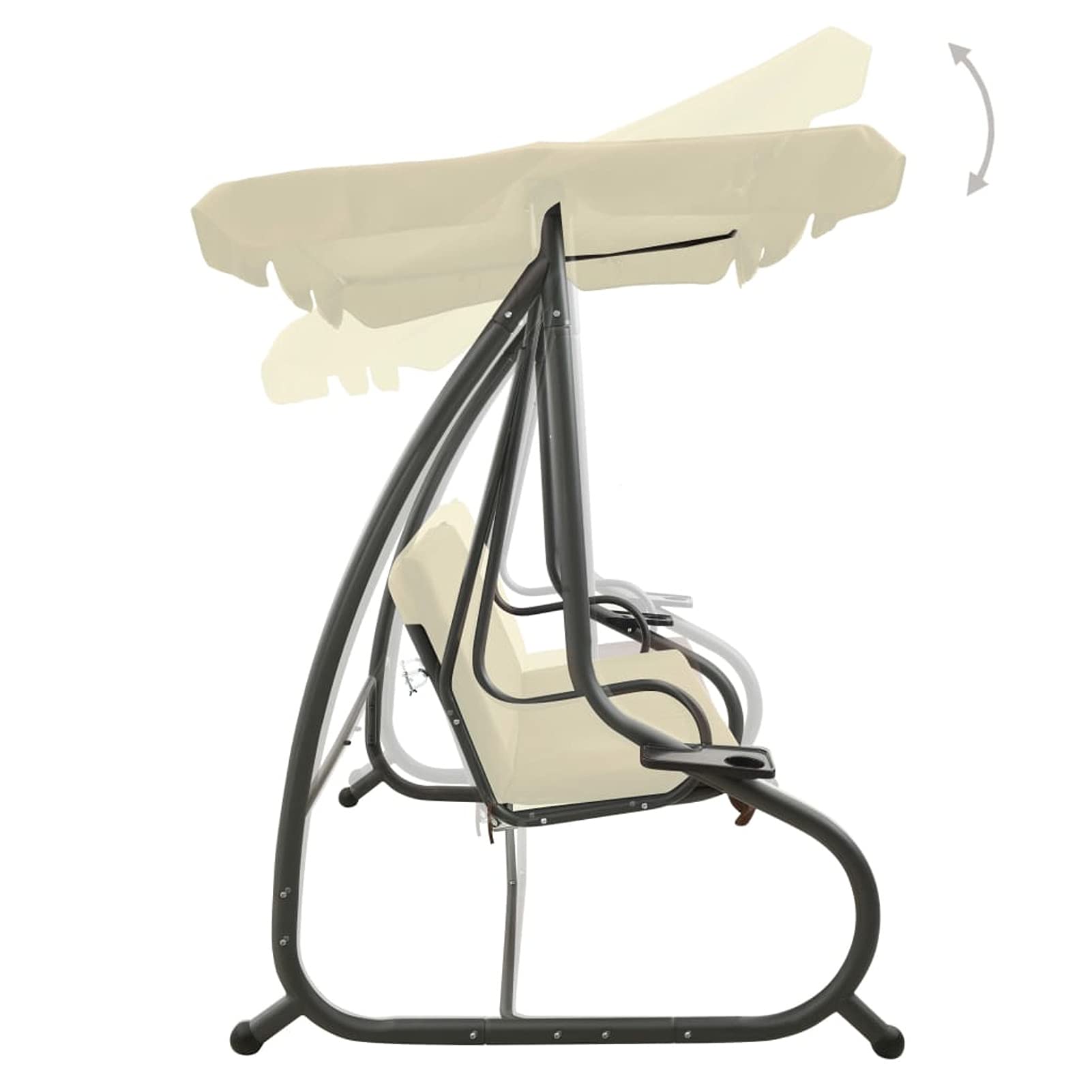 Gecheer Panchina a Dondolo da Giardino con Baldacchino,Dondolo con Baldacchino da Esterno,Dondolo 3 Posti per Esterni,Panchina Swing Altalena da Giardino,Dondolo da Esterno con Tettuccio Bianco Sabbia