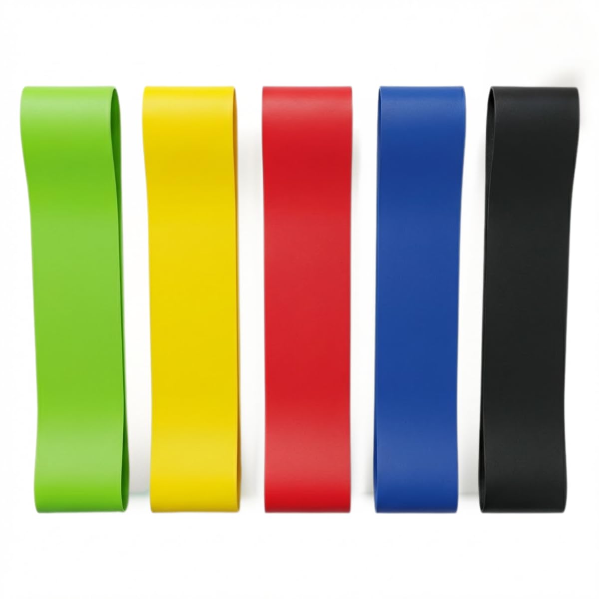 Kit 5 Faixas Elásticas Mini Band de Resistência Exercícios Treino em Casa Fisioterapia