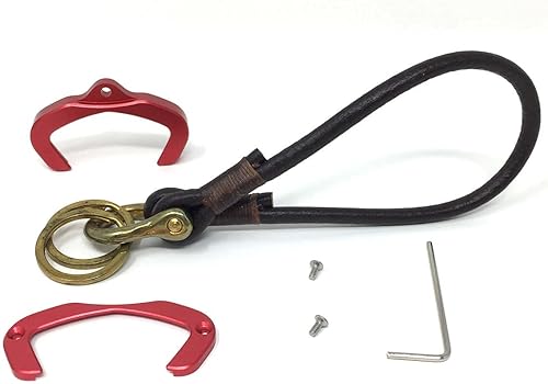 Miniatura 3 de Llavero para CAN AM Spyder F3 RT RT-S ST RSi Accesorio Cubierta de Agujero para Llaves Rojo con Correa de Cuero Oscuro Ver3.0