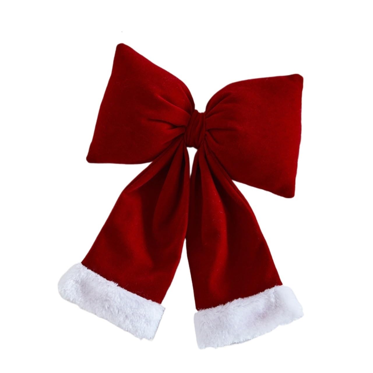 Lazos para Bowknot Terciopelo Rojo Tridimensional Arco decoración Colgante Adorno de Fiesta en casa(L)