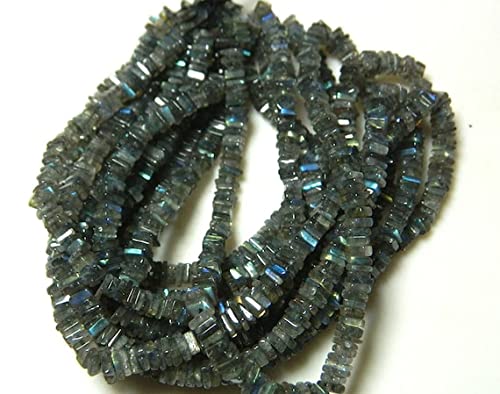 Perles Heishi en labradorite véritable 4,5mm pour création de bijoux haut de gamme