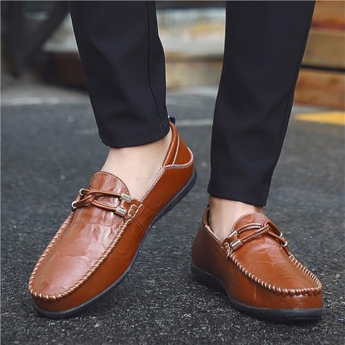 Leather Lined Casual Walking Shoes Men's Slip on Loafers Classic Leather Dress Shoes4