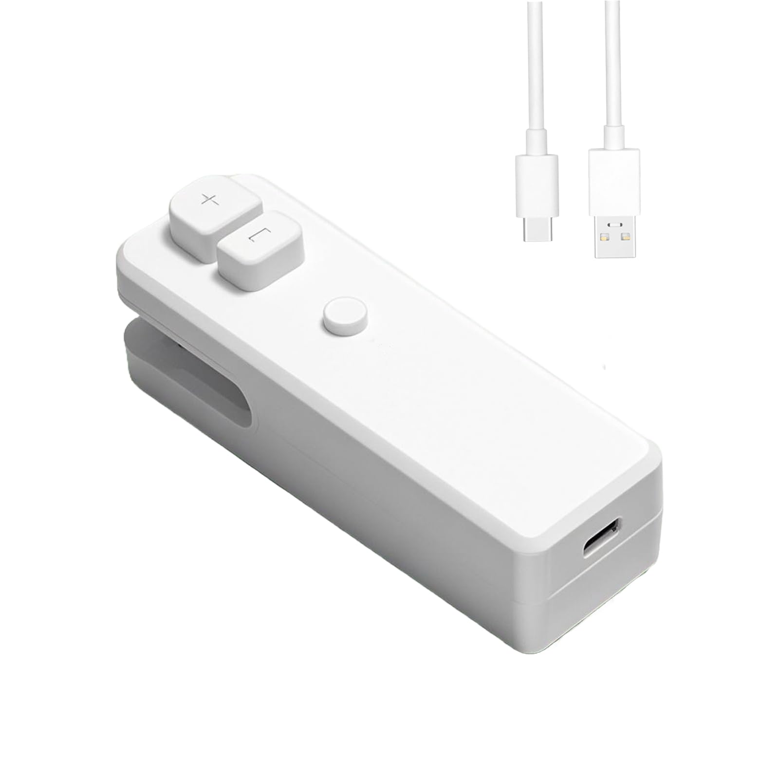 Mini Bag Sealer and Cutter, Rechargeable Sealer for Plastic Bags, Portable Snack Bag Sealer with Magnet, Mini Sealing Machine for Chip Bag, Mini Bag Sealer and Cutter 2 in 1 (White)