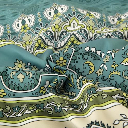 Image of Cottolester Boho Full Comforter Set 8 Pieces,Green Bohemian Comforter Paisley Striped Bed in A Bag,Soft Microfiber Bedding Set for All Season