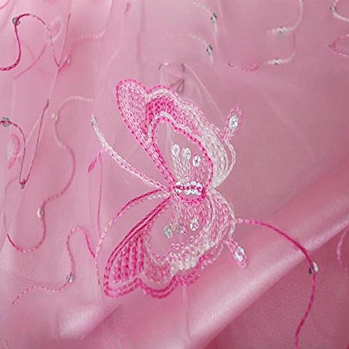 Pureaqu 1 Panel Shining Pink Embroidered Butterfly Rod Pocket Process Curtain Sheers For Living Room Sequin Window Treatment Voile Drapes For Girls Room Romantic Tulle For Bedroom W52Xh63 #TOP3