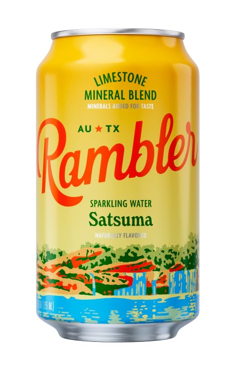 Image of AUTX RAMBLER Sparkling Water, Texas Limestone Mineral Blend, Satsuma Flavor, 12-Ounce Cans, Three 8-Packs (24 Cans)