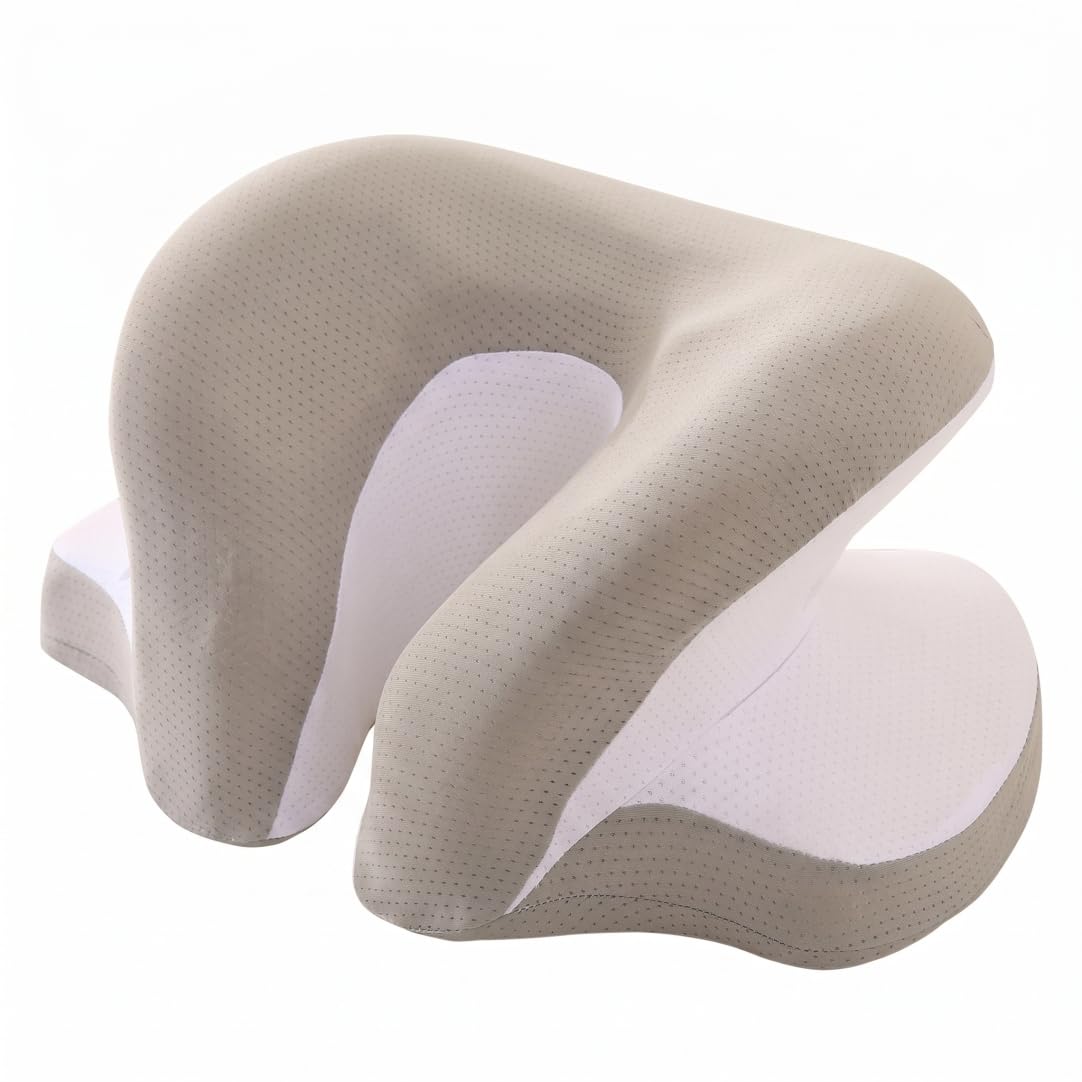 Xoeryoy Desk Pillow for Napping, 3D Memory Foam Office Pillow Cooling Ice Silk Fabric Pillows for Women Men, 13x9x5 Inch