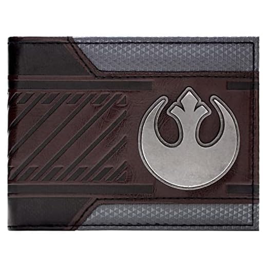Star Wars Rebel Alliance Plateado Starbird Badge Marrón Cartera