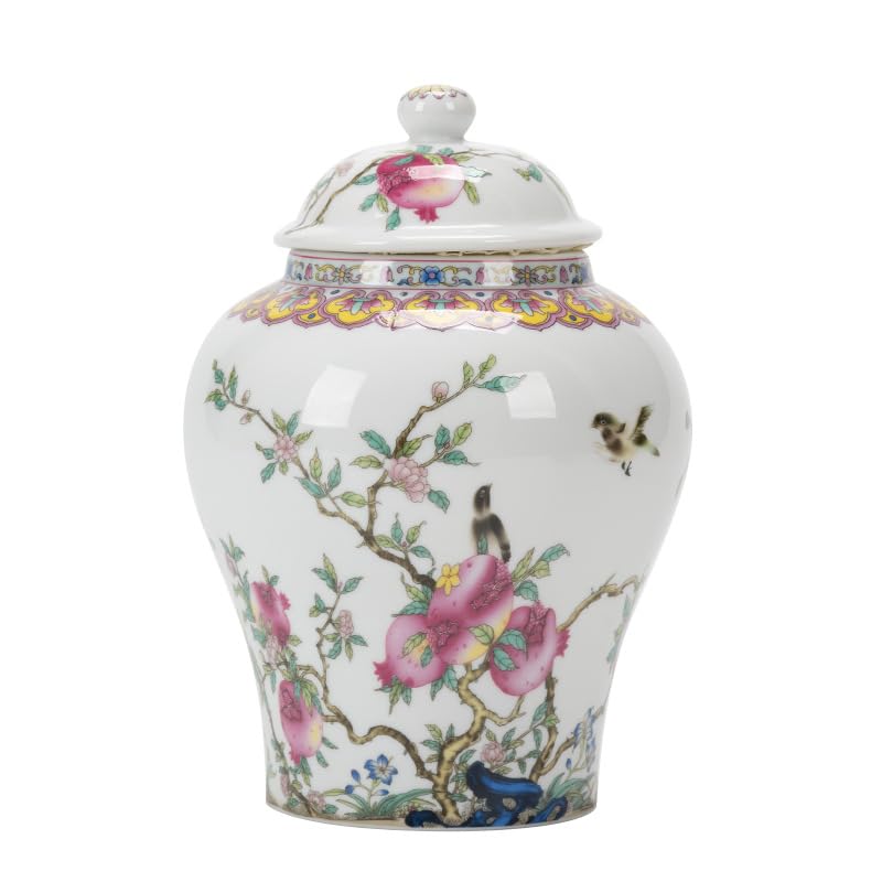 Pote Cerâmica Sungmor 20x20x21cm - Floral Pintado Mão Tampa