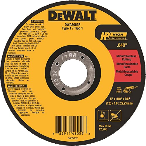 DEWALT DWA8063F T1 HP Fast Cut-Off Wheel, 5