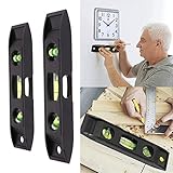 Torpedo-Wasserwaage, Wasserwaage, Magnetische Wasserwaage, Kleine Wasserwaage mit 3 Blase (1x Horizontale/Vertikale/45° Libelle, mit Aufhängauge), Zwei Größen, 15cm, 23cm