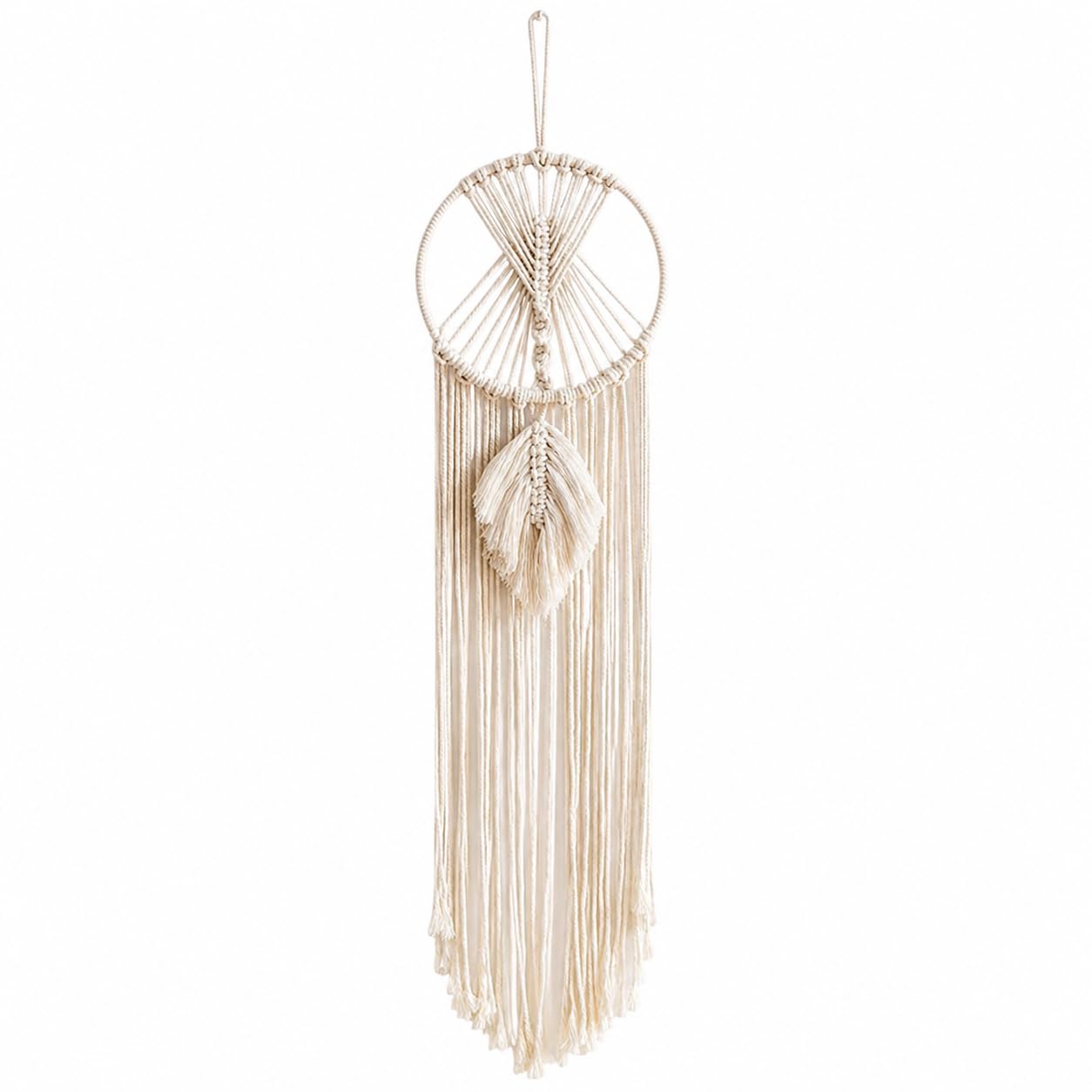 Macrame Wall Hanging Moon Dream Catcher Woven Bohemian Tapestry Home Decor for Bedroom Wedding Party Ramadan Christmas Ornament Craft Gift (catcher)