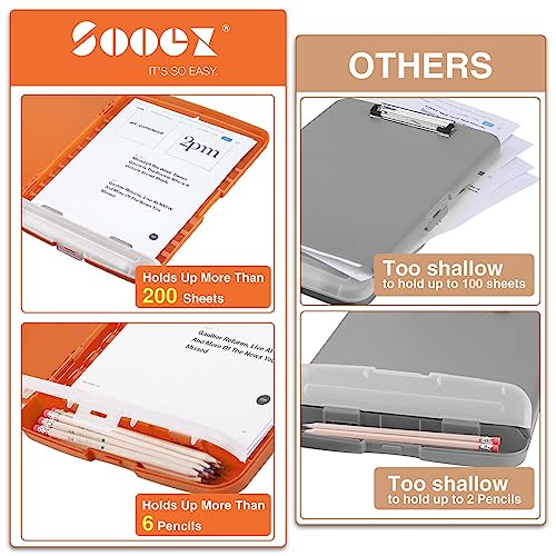 image for Sooez Clipboards with Storage, High Capacity Clip Boards 8.5x11 with S
