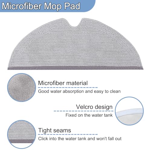 EATBALE 15 Pcs Replacement Parts for Xiaomi Roborock S50 S51 S55 S6 Robot Vacuum Cleaner 1 Water Tank 2 Mop Cloths 12 Water Tank Filters Microfiber Mopping Pad Wipe Universal Accessories Kit - Image 4