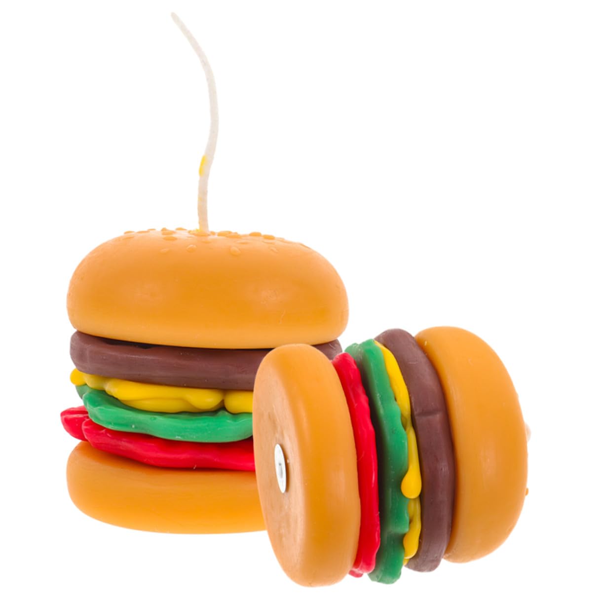 2 Pezzi Candele Profumate Forma Hamburger in Cera Arancia per Decorazione da Tavolo Aromaterapia Regalo Creativo per Amici e Fidanzate