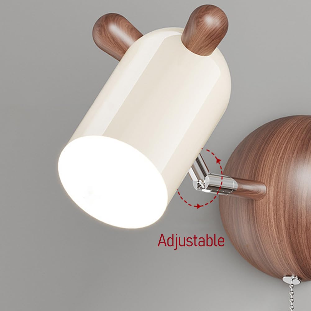 Lámpara LED Ajustable Lámpara para Habitación Infantil Luz Giratoria Decoración de Ciervo Luz de Pared con Interruptor Animales de Dibujos Animados Luminaria Infantil Aplique Giratorio Luminaria