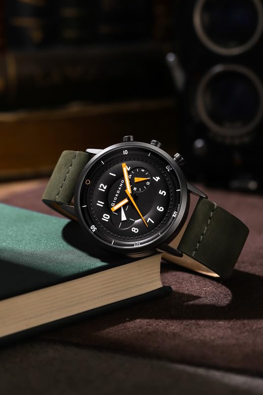 Image of Giordano Analog Sporty Multi-Functional Watch for Men with Round Shape dial and Leather Strap