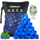 300 PCS Reusable Ice Cube for Drink, Refreezable Plastic ice Cubes Without Diluting BPA Free, Large Pack With Bag, Suitable for Whiskey Coffee Bars Ice Baths Camping, Instant Cooler Packs(Dark Blue)
