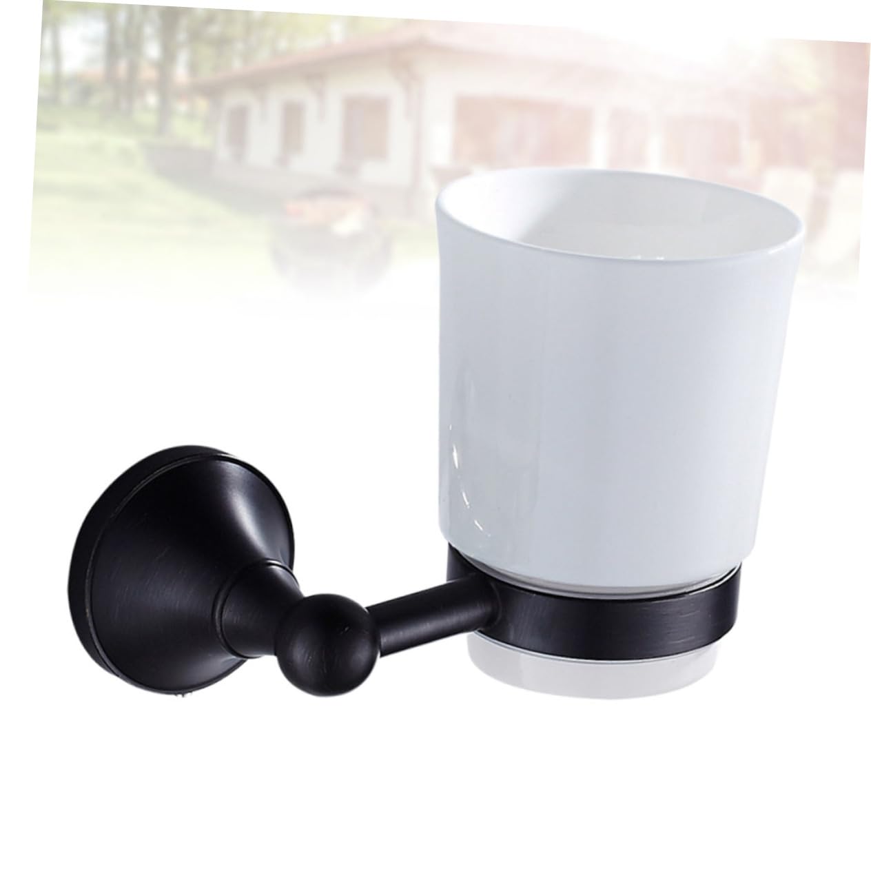Portavasos Retro De Cerámica Soporte para Vaso De Cepillo De Dientes Individual Accesorios De Baño para Pared para Cocina o Baño