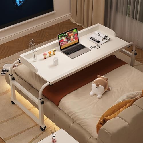 Table de lit pivotante réglable avec roulettes pour personnes âgées et hospitalisées
