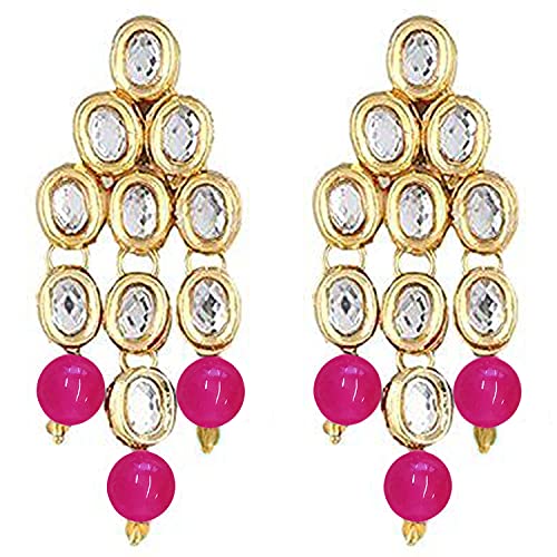 Image of Peora Kundan Faux Pearl Long Necklace & Jewelry Set Gift for Women