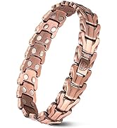 KGP Mens Double-Row Copper Magnetic Bracelets with Strength Healing Magnets for Arthritis Pain, 9...