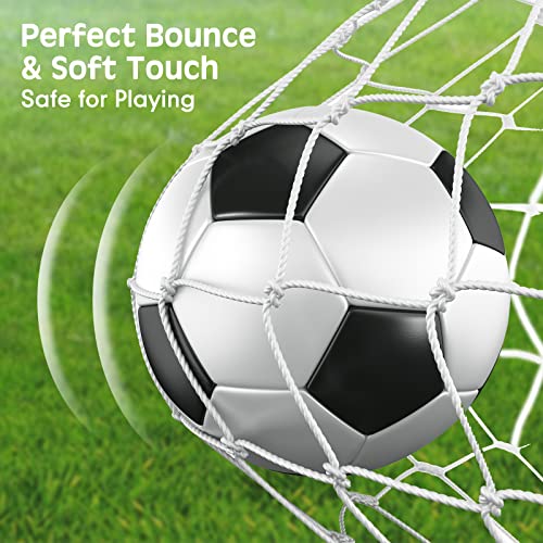 Deekin 6 Pcs Soccer Ball With Pump Official Size 3 Size 4 Size 5 Size Outside Sport Soccer Ball Machine Stitched Ball For Game Training Practice (Black, Size 3) #TOP4