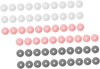 SECFOU 105 Peças Contas De Silicone Contas Mastigáveis Contas De Silicone Contas De Chupeta Contas De Corrente De Dentição Contas Redondas Mastigáveis Em Massa Contas De Silicone
