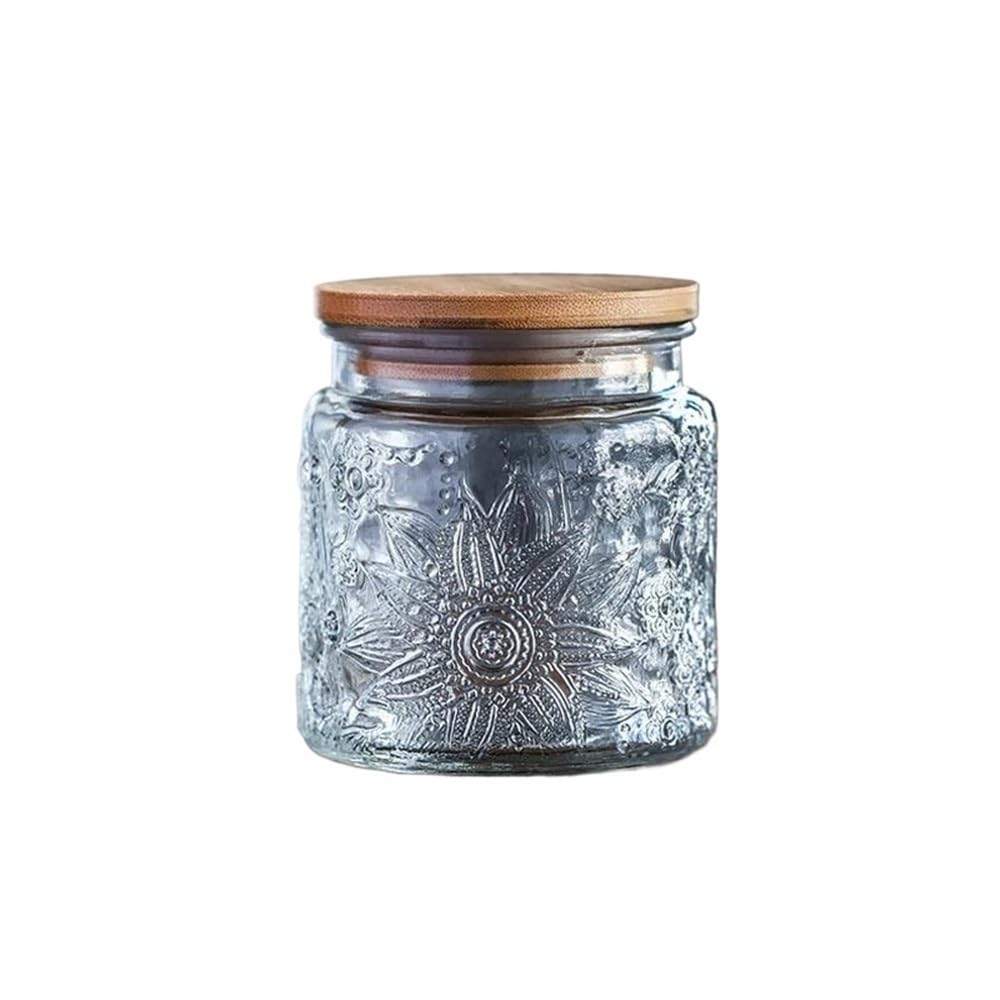 ZYYANSHOP Butter Dish Butter Dish Cubic Embossed Patterned Glass Jar for Storing Candies In the Kitchen